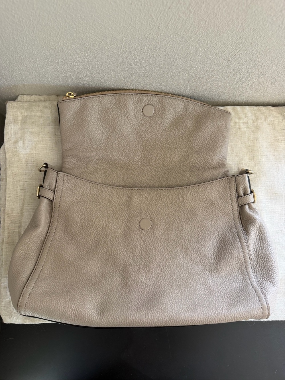 kate spade NY Cobble Hill Minka Taupe Pebbled Leather Shoulder Bag - Picture 9 of 13